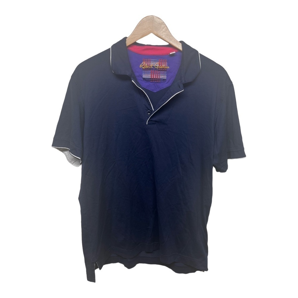 Robert Graham Navy Classic Fit Polo Large